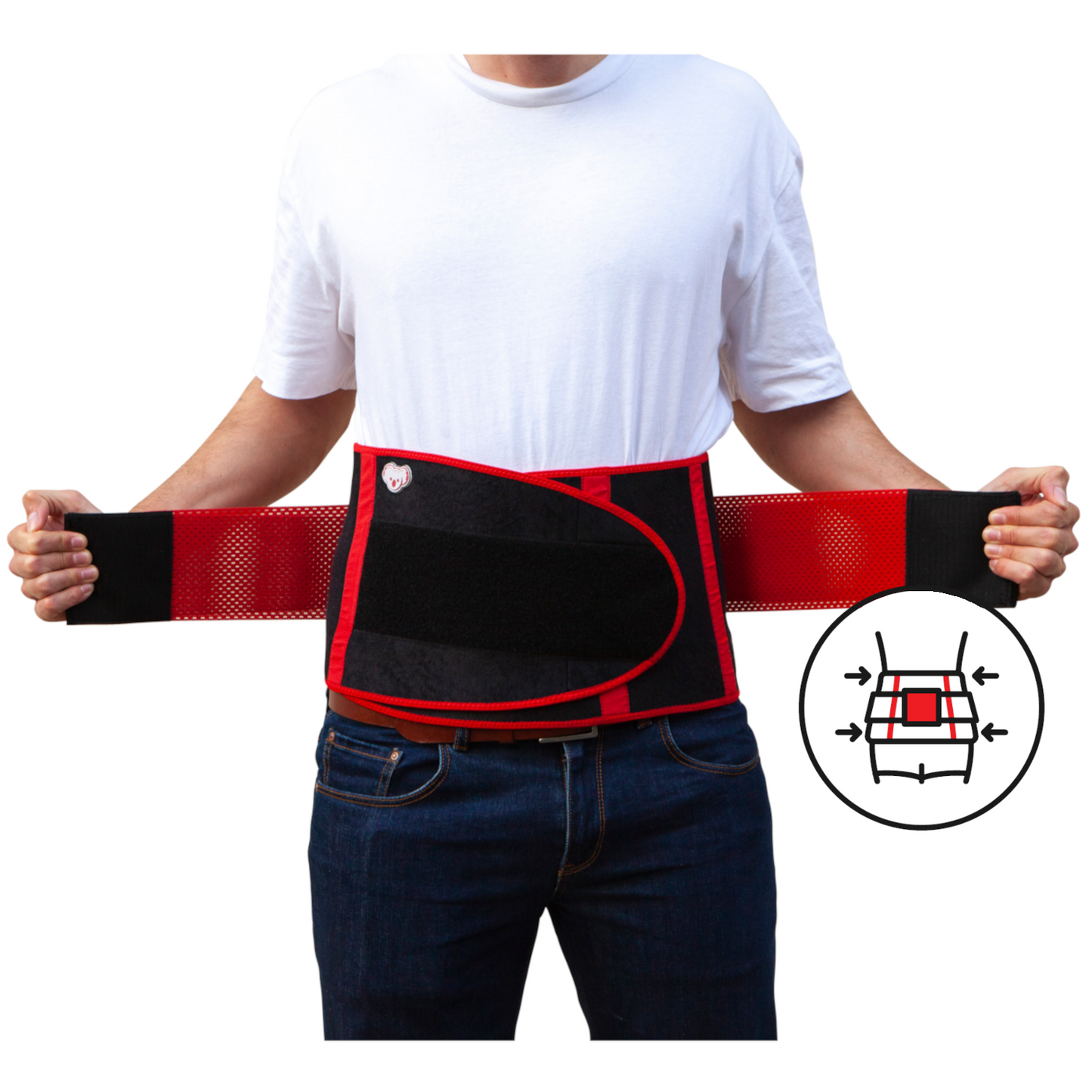 KOALAA Lumbar | Der Rückenstützgürtel mit Doppelzug-Mechanismus! | Beckengurt für den unteren Rücken